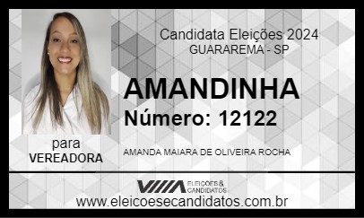 Candidato AMANDINHA 2024 - GUARAREMA - Eleições