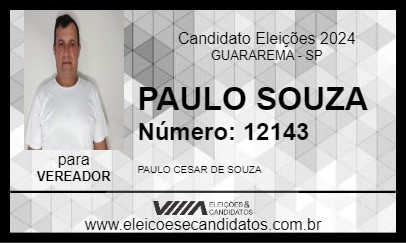 Candidato PAULO SOUZA 2024 - GUARAREMA - Eleições