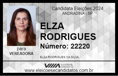 Candidato ELZA RODRIGUES 2024 - ANDRADINA - Eleições