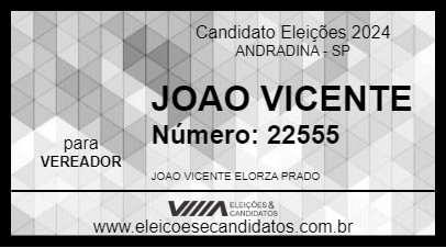 Candidato JOAO VICENTE 2024 - ANDRADINA - Eleições