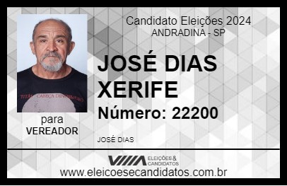 Candidato JOSÉ DIAS XERIFE 2024 - ANDRADINA - Eleições