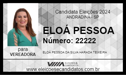 Candidato ELOÁ PESSOA 2024 - ANDRADINA - Eleições