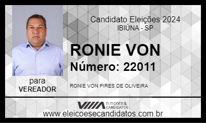 Candidato RONIE VON 2024 - IBIÚNA - Eleições