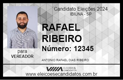 Candidato RAFAEL RIBEIRO 2024 - IBIÚNA - Eleições