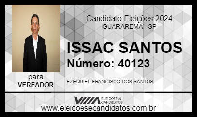 Candidato ISSAC SANTOS 2024 - GUARAREMA - Eleições