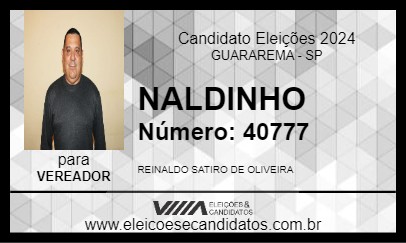 Candidato NALDINHO 2024 - GUARAREMA - Eleições