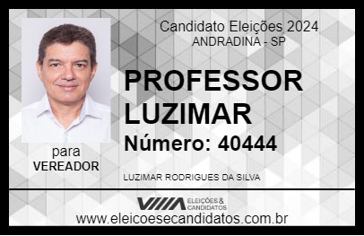 Candidato PROFESSOR LUZIMAR 2024 - ANDRADINA - Eleições