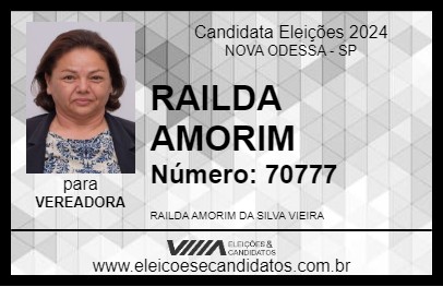 Candidato RAILDA AMORIM 2024 - NOVA ODESSA - Eleições