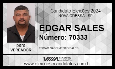 Candidato EDGAR SALES 2024 - NOVA ODESSA - Eleições