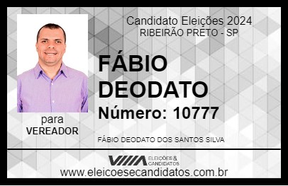 Candidato FÁBIO DEODATO 2024 - RIBEIRÃO PRETO - Eleições