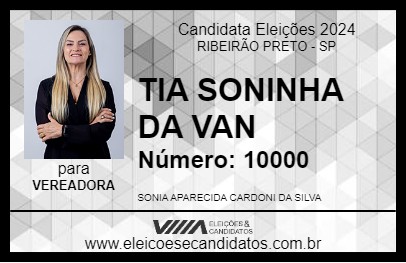 Candidato TIA SONINHA DA VAN 2024 - RIBEIRÃO PRETO - Eleições