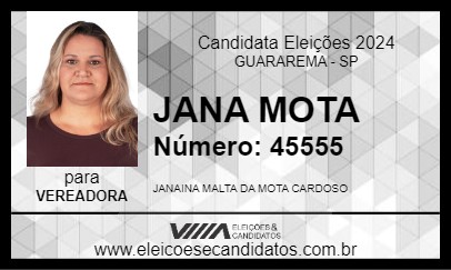 Candidato JANA MOTA 2024 - GUARAREMA - Eleições