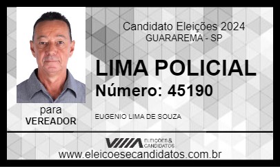 Candidato LIMA POLICIAL 2024 - GUARAREMA - Eleições