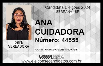 Candidato ANA CUIDADORA 2024 - SERRANA - Eleições