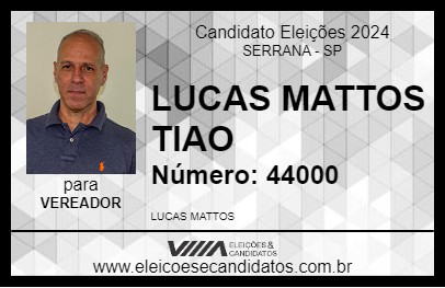 Candidato LUCAS MATTOS TIAO 2024 - SERRANA - Eleições