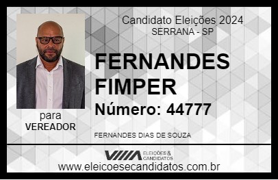 Candidato FERNANDES FIMPER 2024 - SERRANA - Eleições