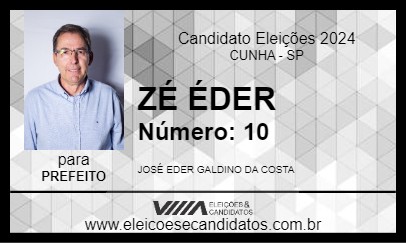 Candidato ZÉ ÉDER 2024 - CUNHA - Eleições