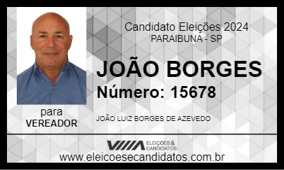 Candidato JOÃO BORGES 2024 - PARAIBUNA - Eleições