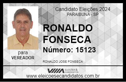 Candidato RONALDO FONSECA 2024 - PARAIBUNA - Eleições