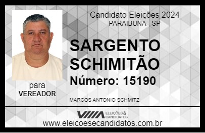 Candidato SARGENTO SCHIMITÃO 2024 - PARAIBUNA - Eleições