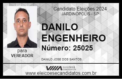 Candidato DANILO ENGENHEIRO 2024 - JARDINÓPOLIS - Eleições