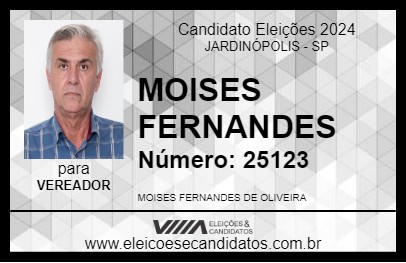 Candidato MOISES FERNANDES 2024 - JARDINÓPOLIS - Eleições