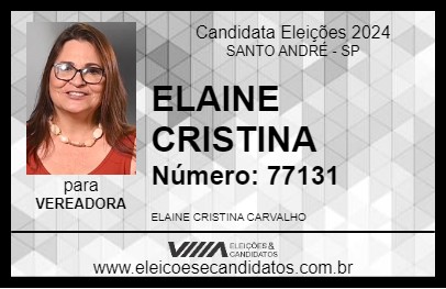 Candidato ELAINE CRISTINA 2024 - SANTO ANDRÉ - Eleições