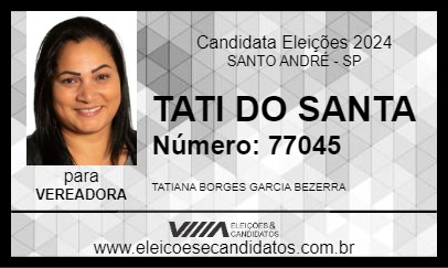 Candidato TATI DO SANTA 2024 - SANTO ANDRÉ - Eleições