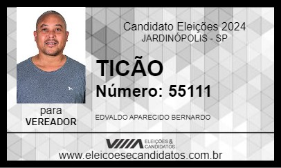 Candidato TICÃO 2024 - JARDINÓPOLIS - Eleições