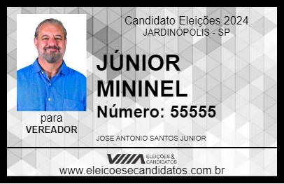 Candidato JÚNIOR MININEL 2024 - JARDINÓPOLIS - Eleições