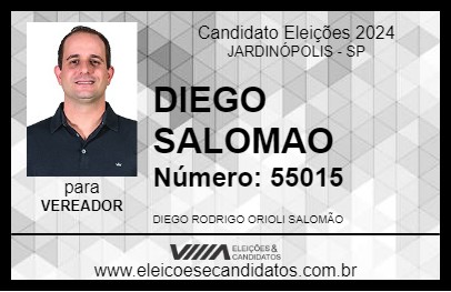 Candidato DIEGO SALOMAO 2024 - JARDINÓPOLIS - Eleições