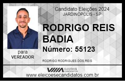 Candidato RODRIGO REIS BADIA 2024 - JARDINÓPOLIS - Eleições