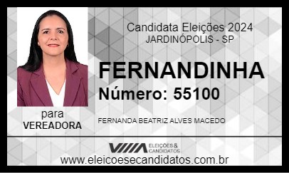 Candidato FERNANDINHA 2024 - JARDINÓPOLIS - Eleições