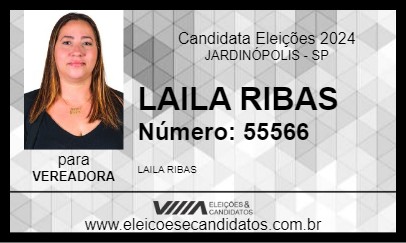 Candidato LAILA RIBAS 2024 - JARDINÓPOLIS - Eleições