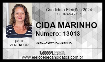 Candidato CIDA MARINHO 2024 - SERRANA - Eleições