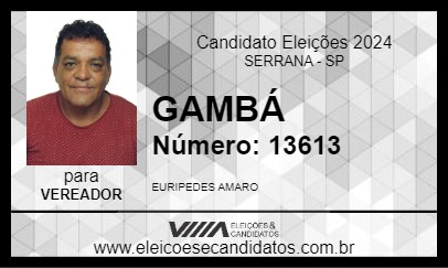 Candidato GAMBÁ 2024 - SERRANA - Eleições