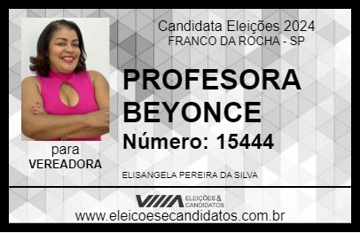 Candidato PROFESORA BEYONCE 2024 - FRANCO DA ROCHA - Eleições