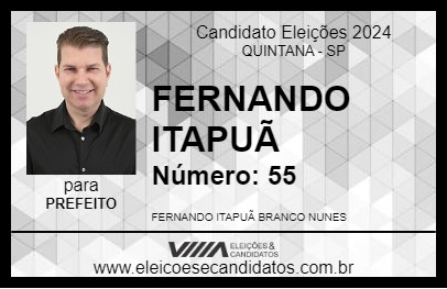 Candidato FERNANDO ITAPUÃ 2024 - QUINTANA - Eleições