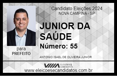 Candidato JUNIOR DA SAÚDE 2024 - NOVA CAMPINA - Eleições