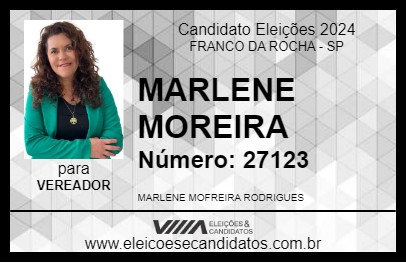 Candidato MARLENE MOREIRA 2024 - FRANCO DA ROCHA - Eleições