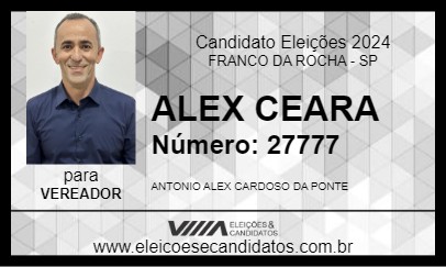 Candidato ALEX CEARA 2024 - FRANCO DA ROCHA - Eleições