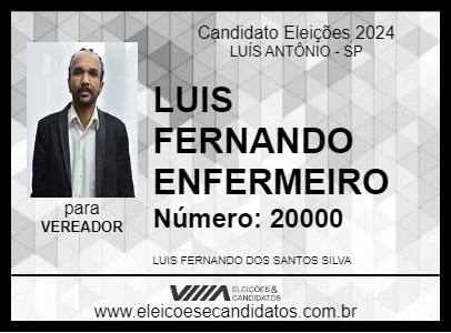 Candidato LUIS FERNANDO ENFERMEIRO 2024 - LUÍS ANTÔNIO - Eleições