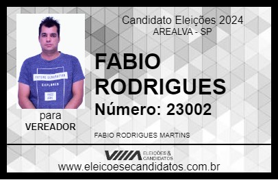 Candidato FABIO RODRIGUES 2024 - AREALVA - Eleições