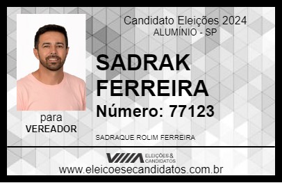 Candidato SADRAK FERREIRA 2024 - ALUMÍNIO - Eleições