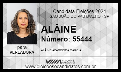 Candidato ALÂINE 2024 - SÃO JOÃO DO PAU D\ALHO - Eleições