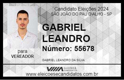 Candidato GABRIEL LEANDRO 2024 - SÃO JOÃO DO PAU D\ALHO - Eleições