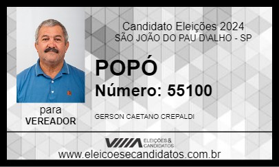 Candidato POPÓ 2024 - SÃO JOÃO DO PAU D\ALHO - Eleições