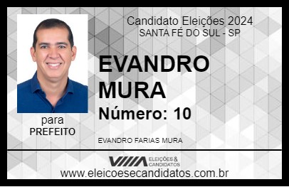 Candidato EVANDRO MURA 2024 - SANTA FÉ DO SUL - Eleições