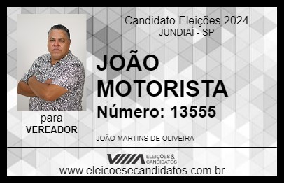 Candidato JOÃO MOTORISTA 2024 - JUNDIAÍ - Eleições