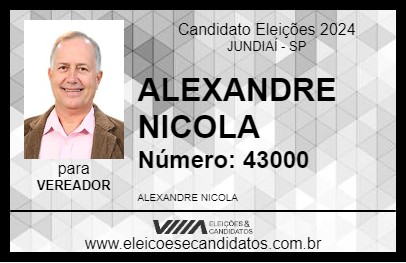 Candidato ALEXANDRE NICOLA 2024 - JUNDIAÍ - Eleições